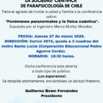 Conferencia "Fenómenos paranormales y la física cuántica"