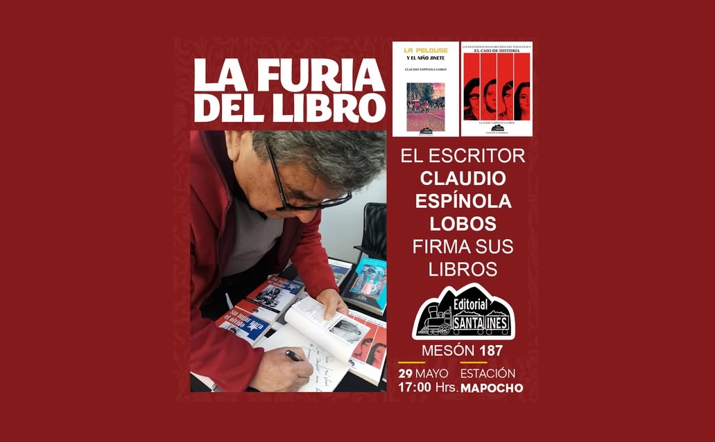 Escritor Claudio Espínola Lobos firma sus libros